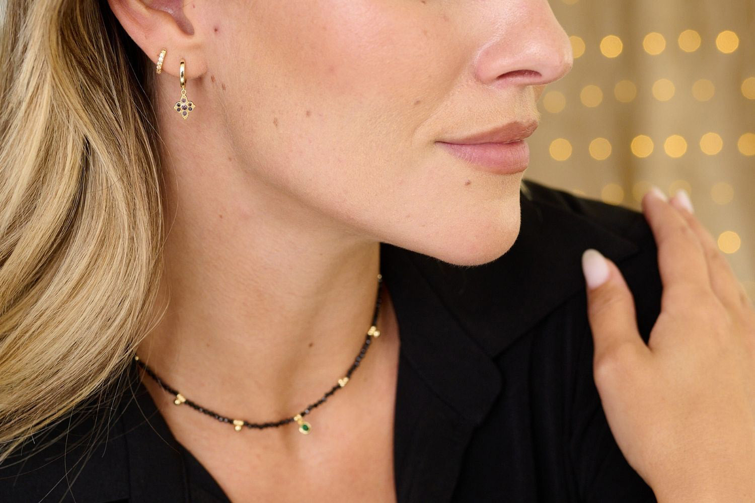 Theron Smokey CZ Sterling Silver Hoop Earrings - Boho Betty