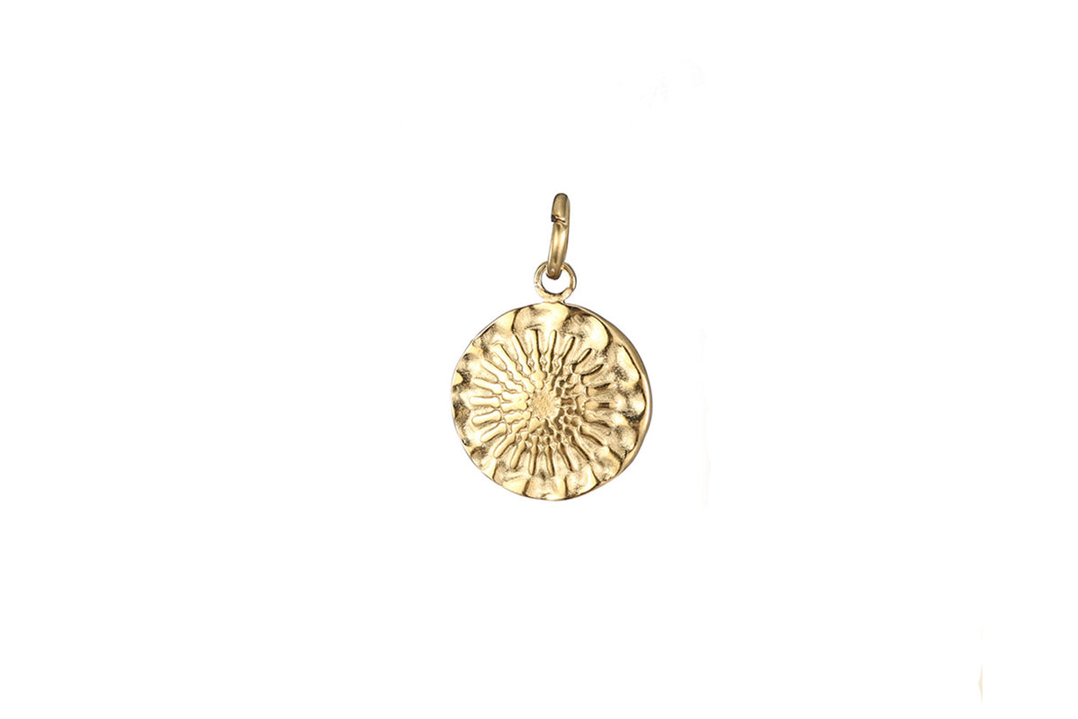 Elianor Hammered Sun Gold Charm