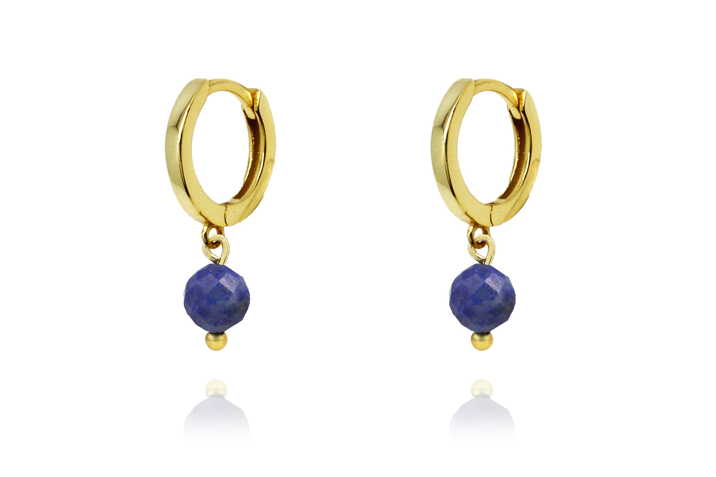 September Birthstone Earrings - Gold & Lapis #color_Gold