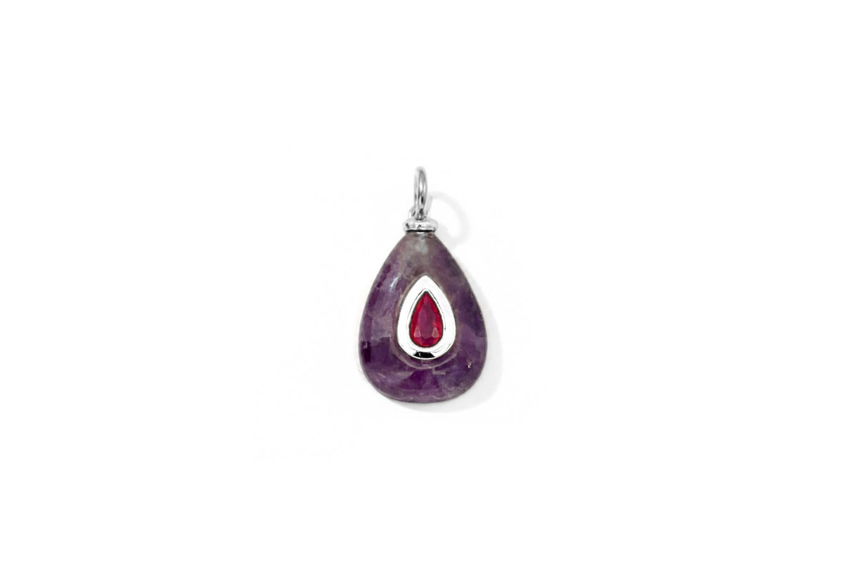 Fleurette Amethyst Charm Silver