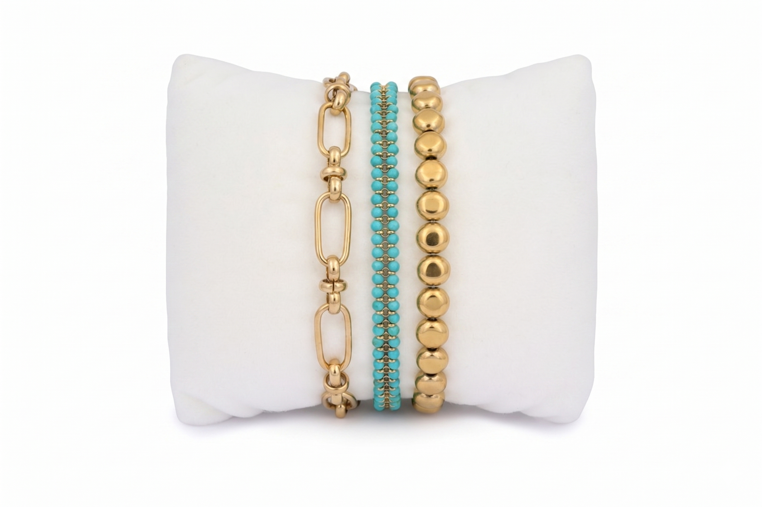 Naxos Turquoise and Gold stack - Boho Betty
