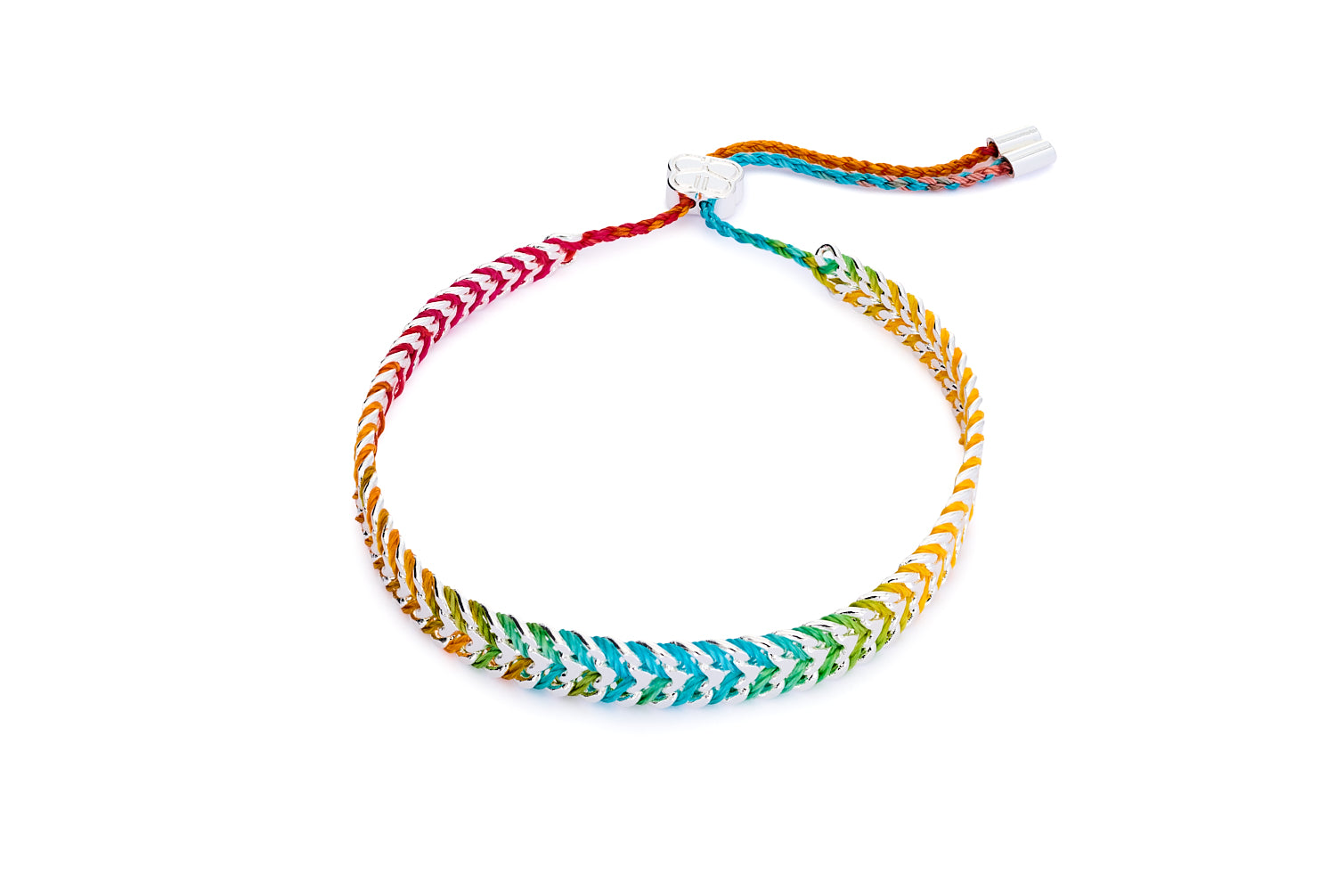 Bring Rainbow tones to any outfit with the Iztac Rainbow Silver, with adjustable Boho Betty Slider.