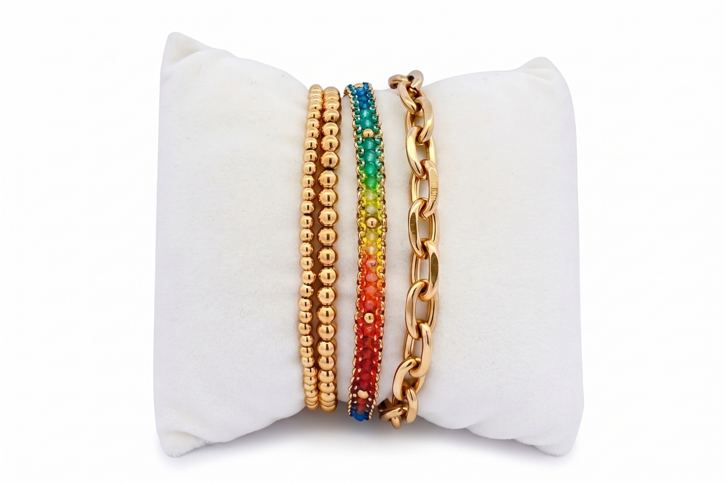 Burano Gold and Rainbow Stack - Boho Betty