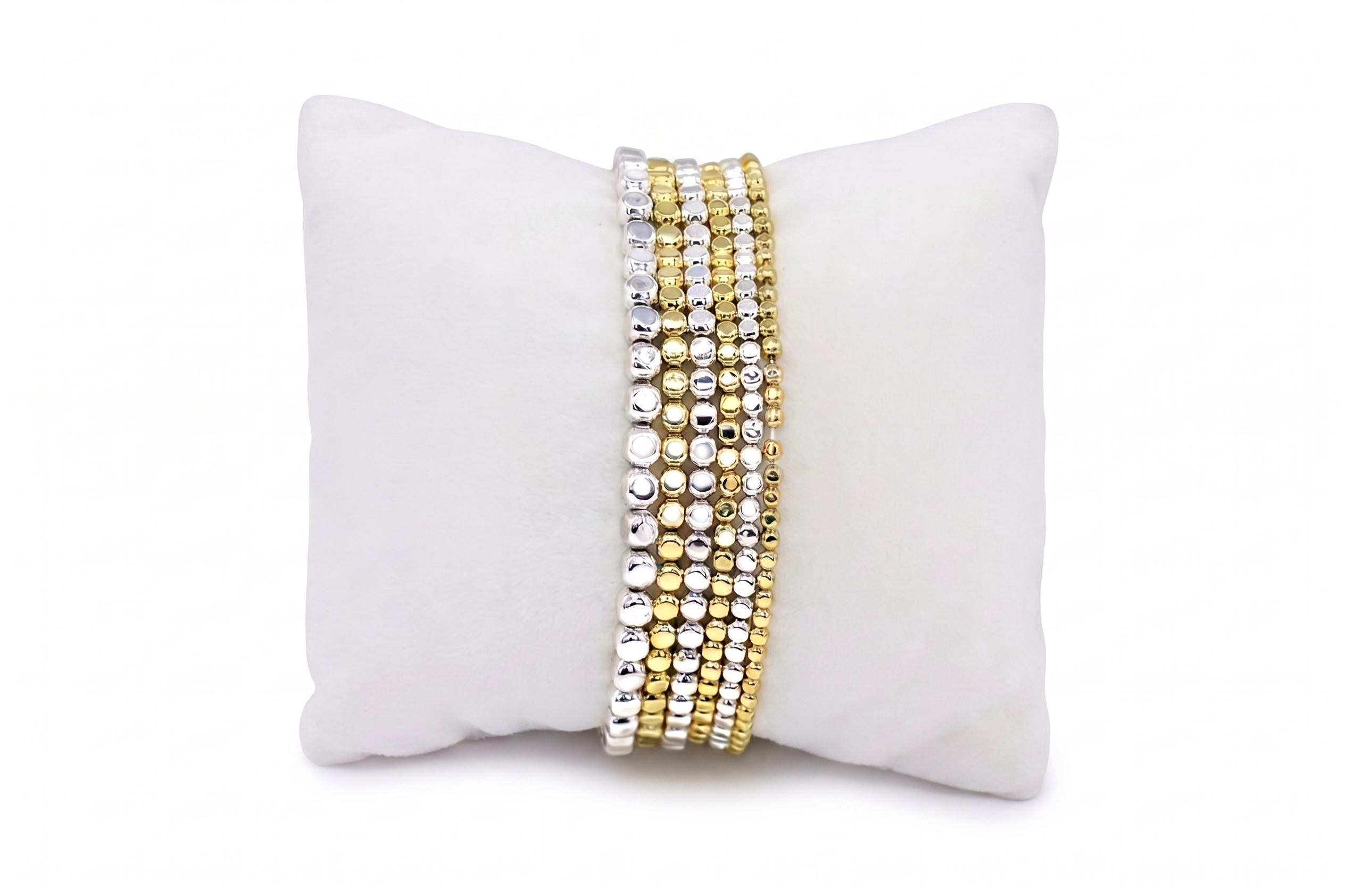Macau Gold & Silver 6 Layered Bracelet Stack - Boho Betty
