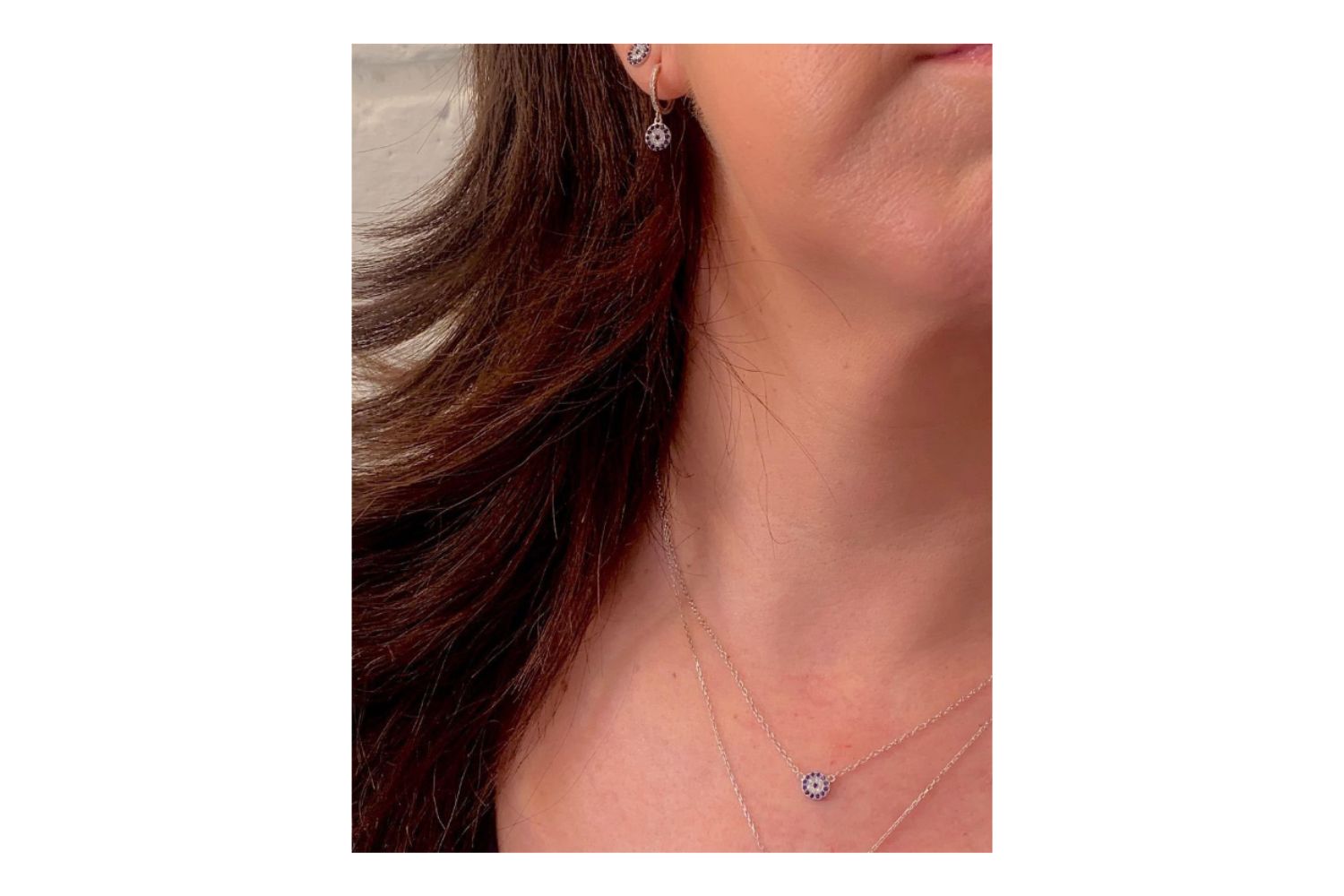 Balan Silver/Blue Sterling CZ Drop Huggies - Boho Betty