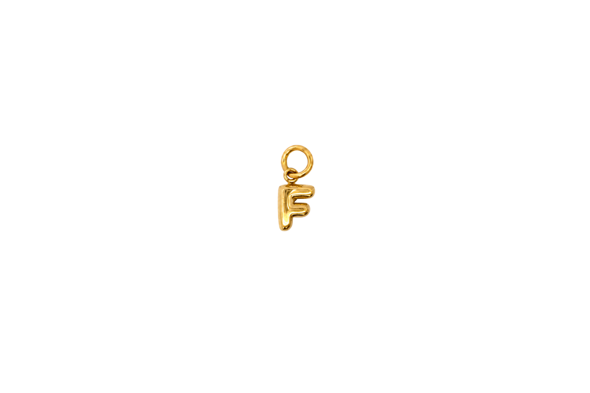 Mina Gold Initial Letter Charm - F