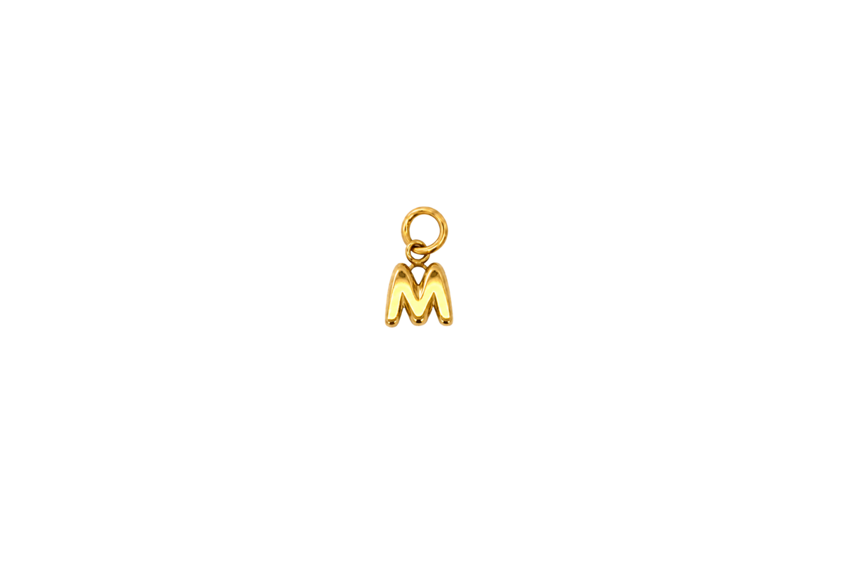 Mina Gold Initial Letter Charm - M