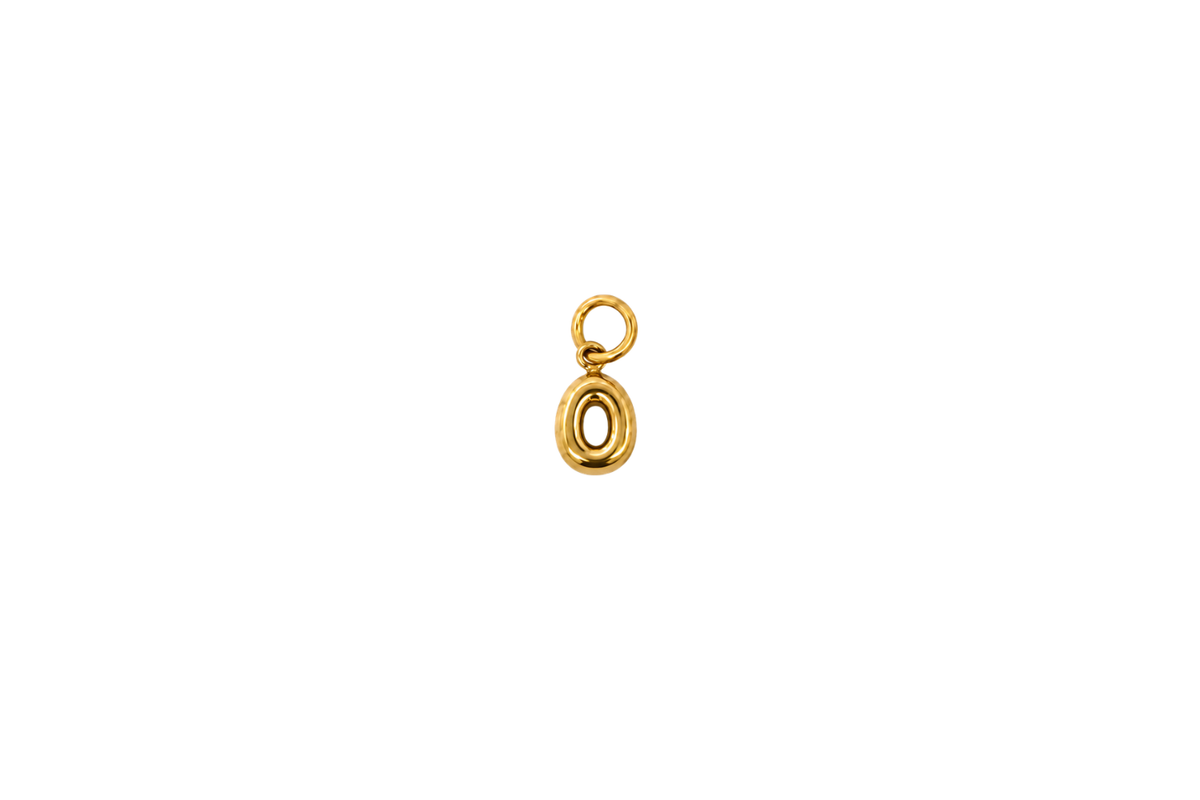 Mina Gold Initial Letter Charm - O