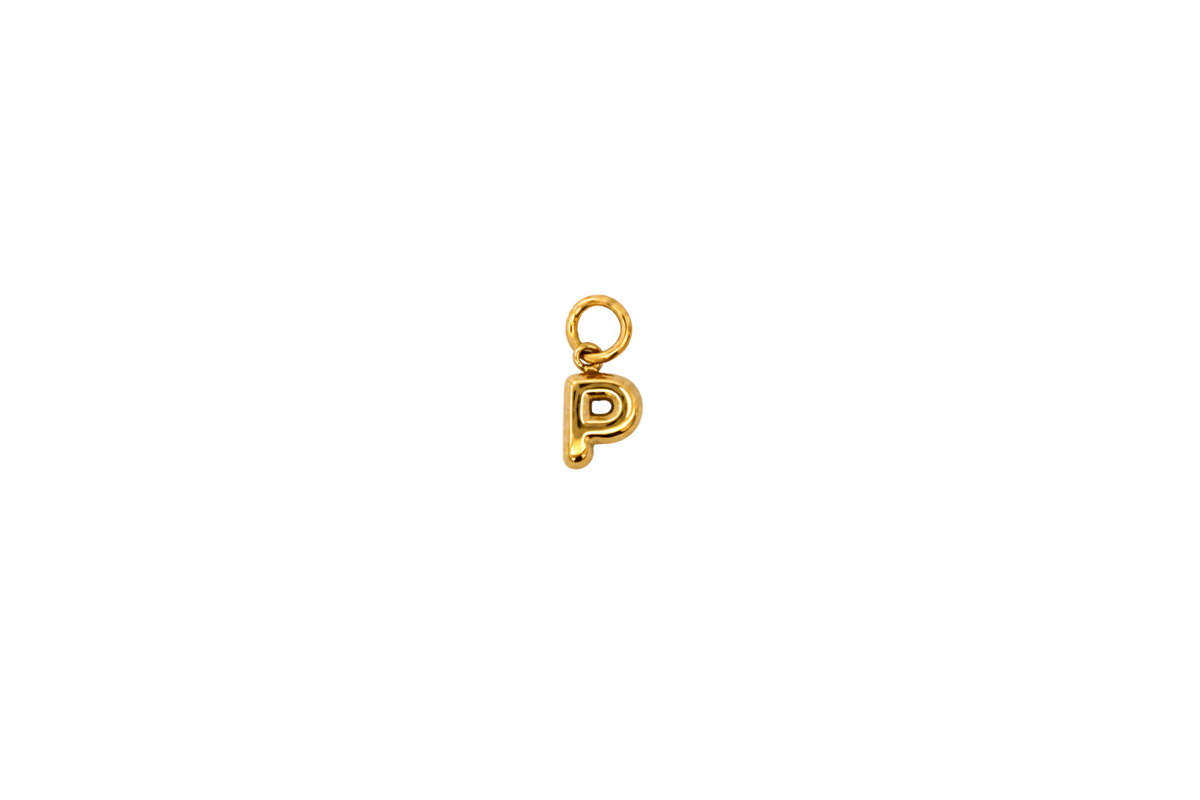 Mina Gold Initial Letter Charm - P