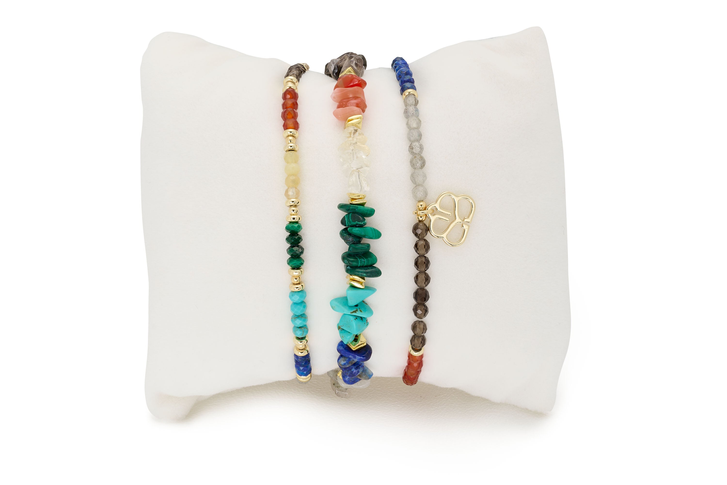 Namaste 3 Layer Gemstone Bracelet Stack - Boho Betty