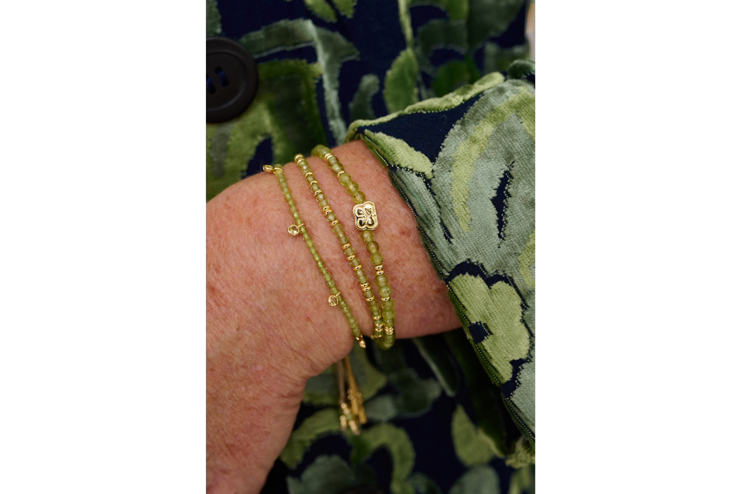 Wonder Gold Peridot Bead Bracelet - Boho Betty