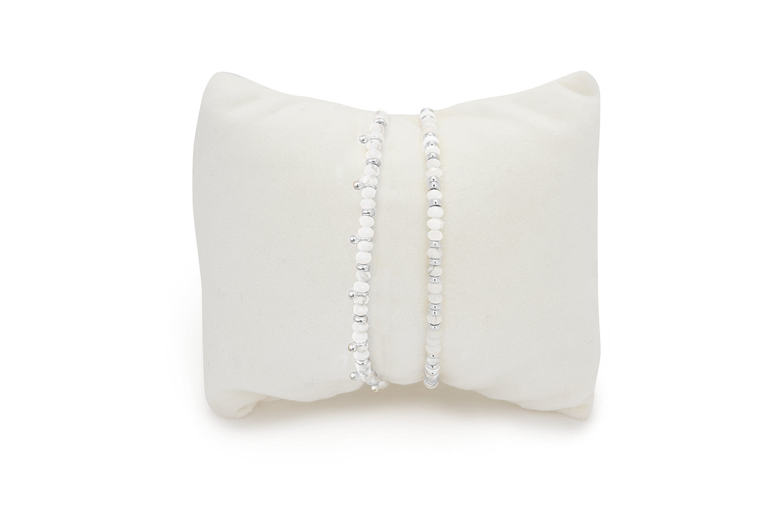 The Serenity in White Howlite Silver, perfect white tones with a touch of shimmering silver for this winter.