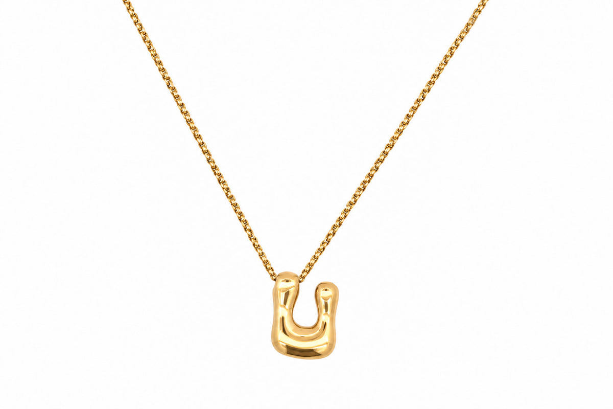 Sola Gold Initial Letter Necklace - U