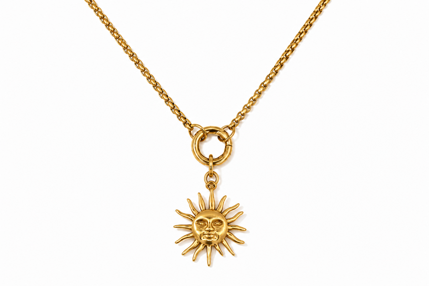 Thalia Gold Sun Pendant Necklace