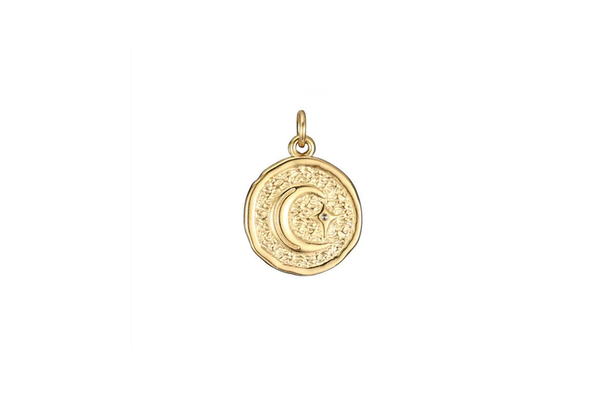 Twila Reversible Sun and Moon Gold Charm