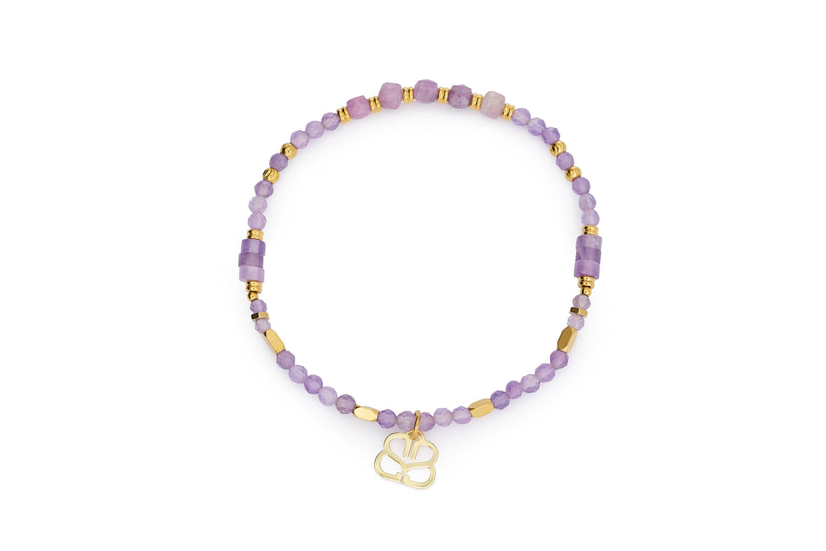 Yasmin Gold & Amethyst Mix Gemstone Bracelet