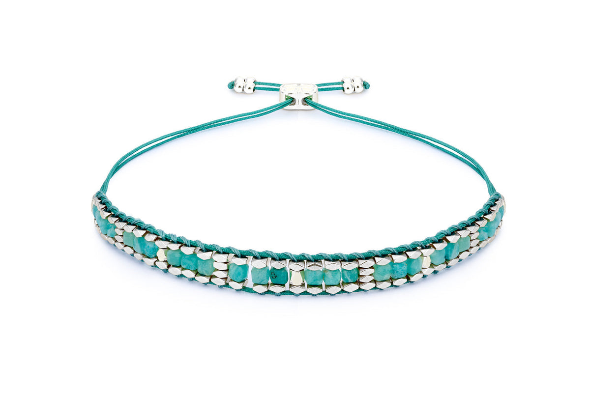 Anastasia Amazonite & Silver Adjustable Bracelet