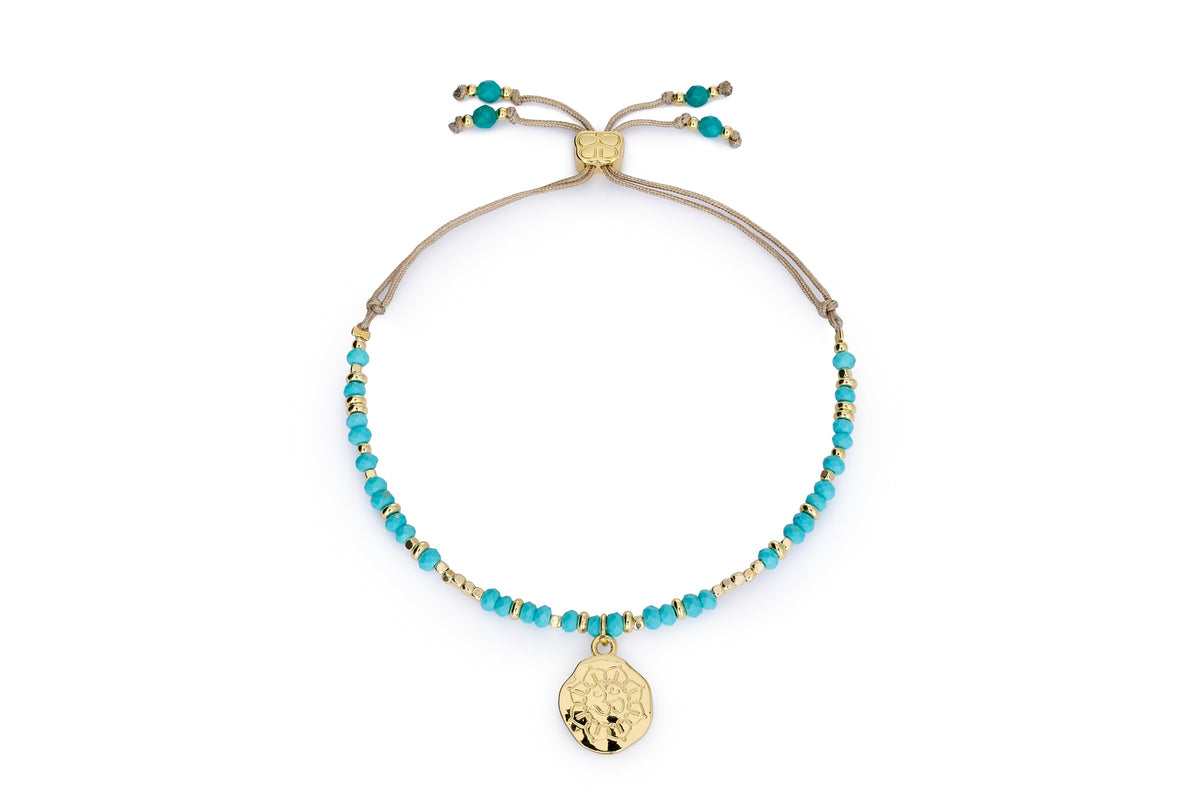 Azalea Gold & Turquoise Howlite Om Charm Bracelet