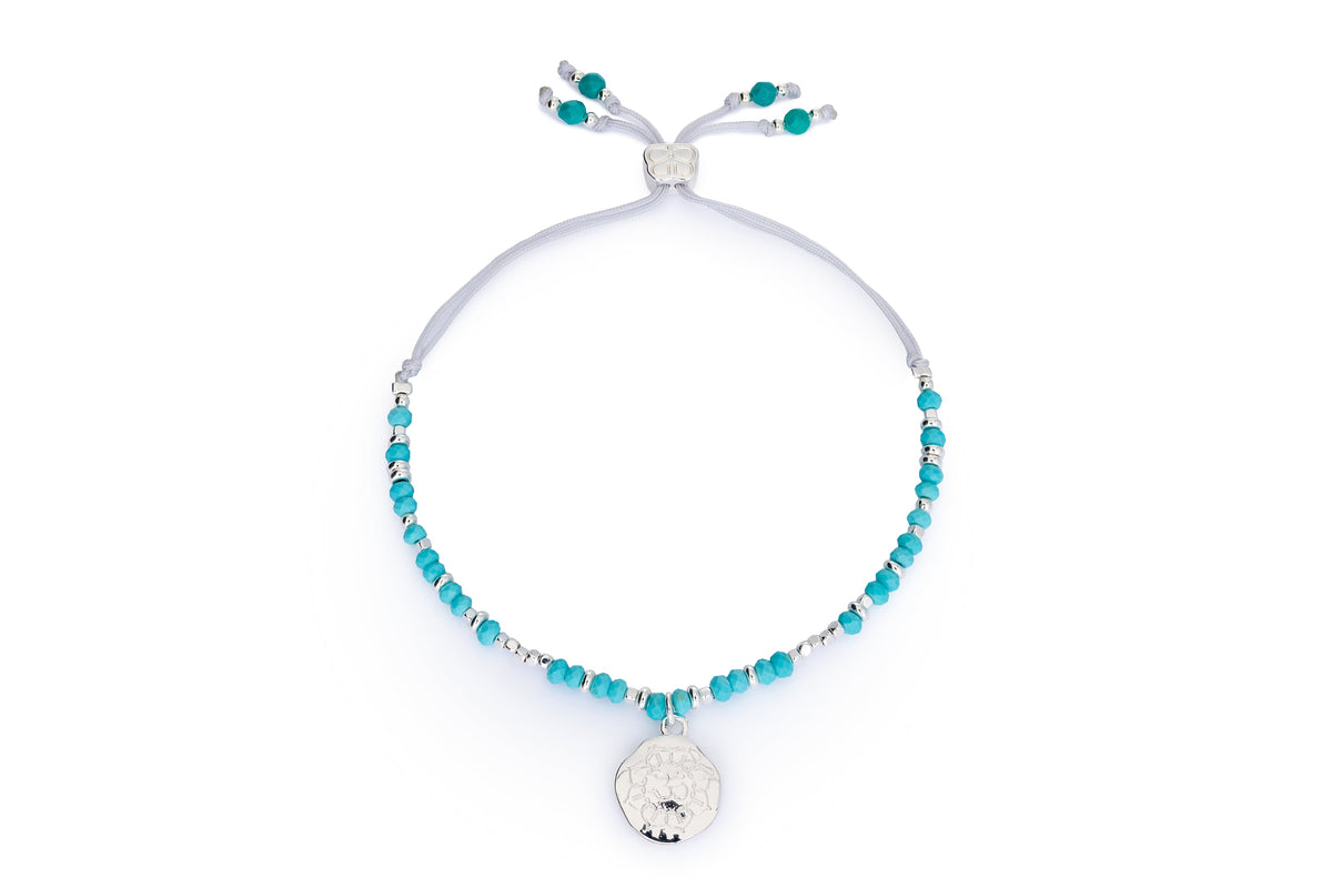 Azalea Silver & Turquoise Howlite Om Charm Bracelet