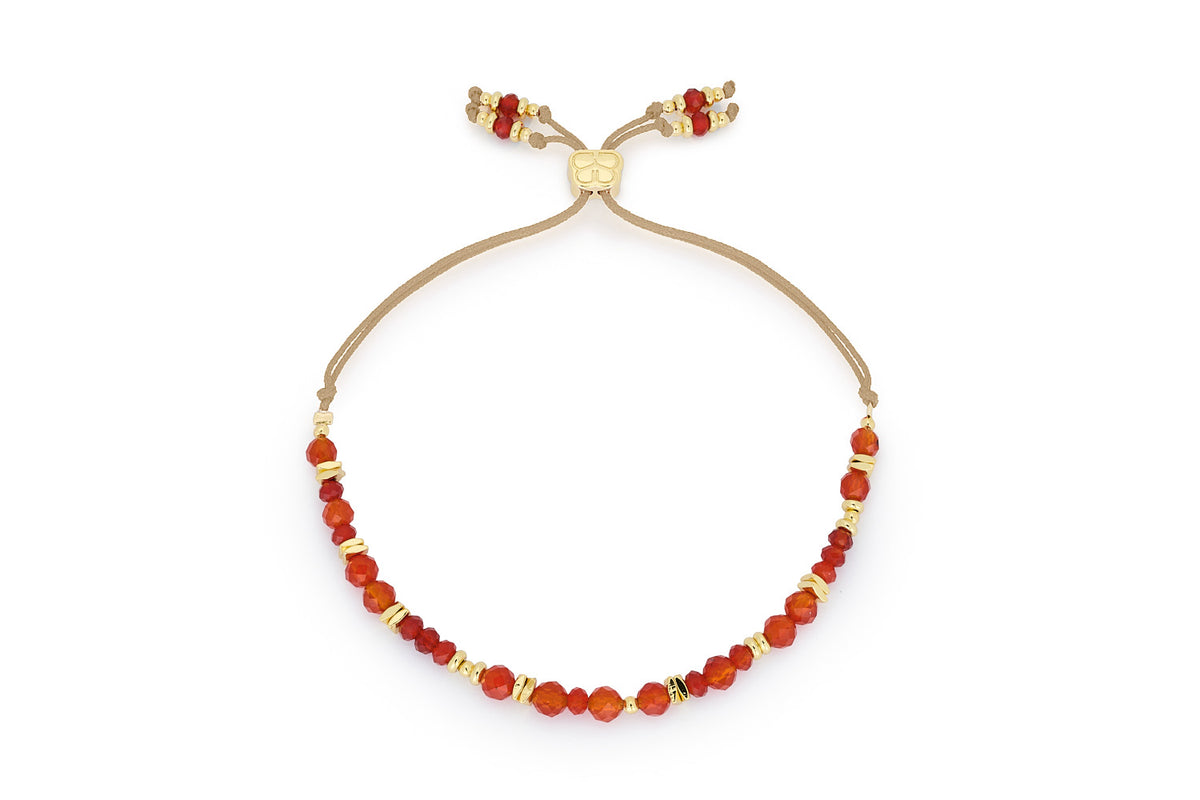 Bliss Red Agate Gold Bracelet