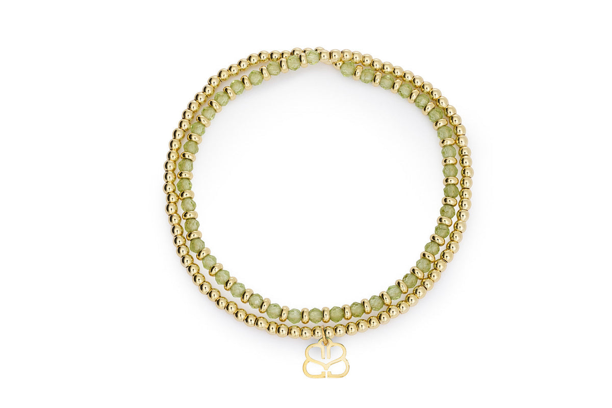 Bluebell Gold & Peridot Stretch Bead Bracelet