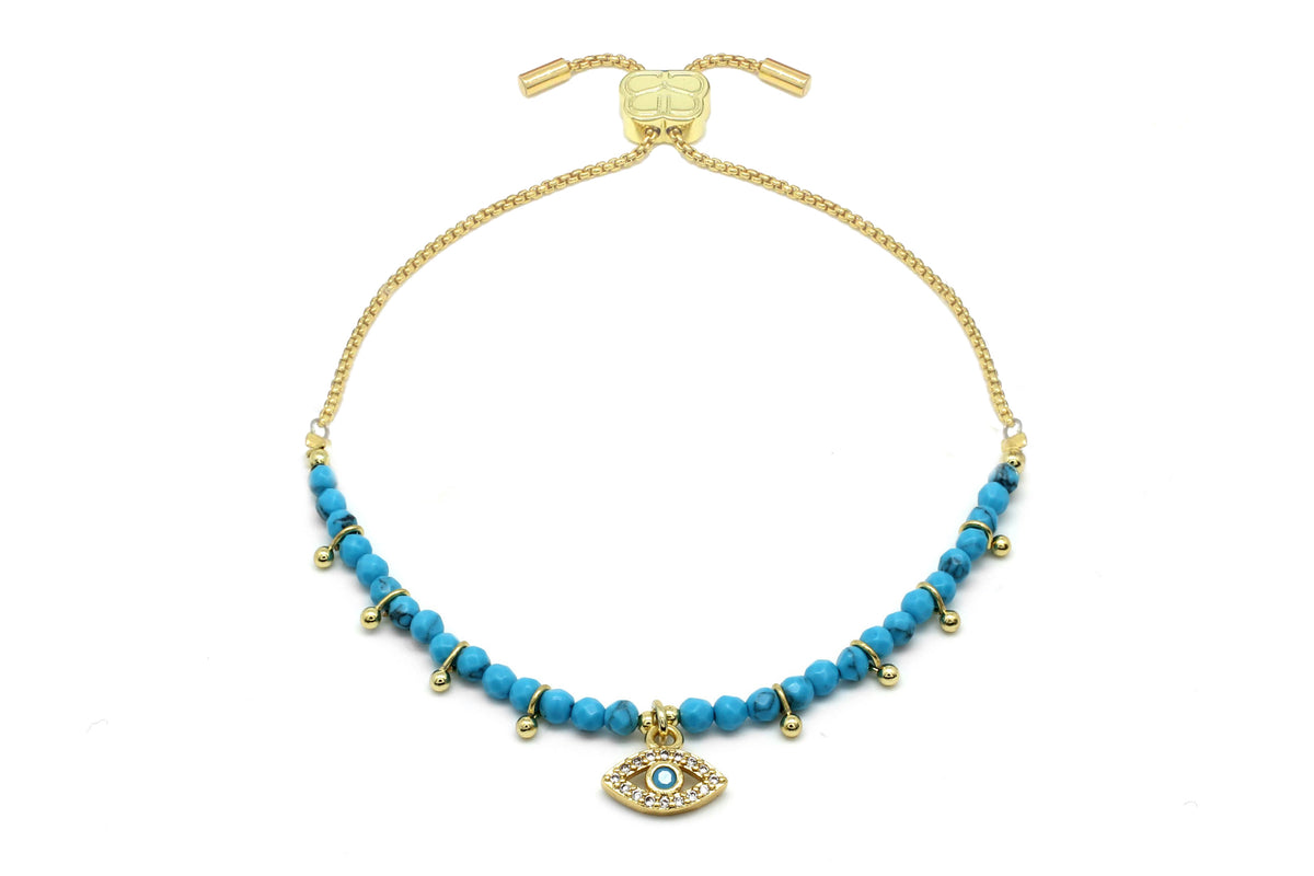 Brela Turquoise Evil Eye Charm Bracelet