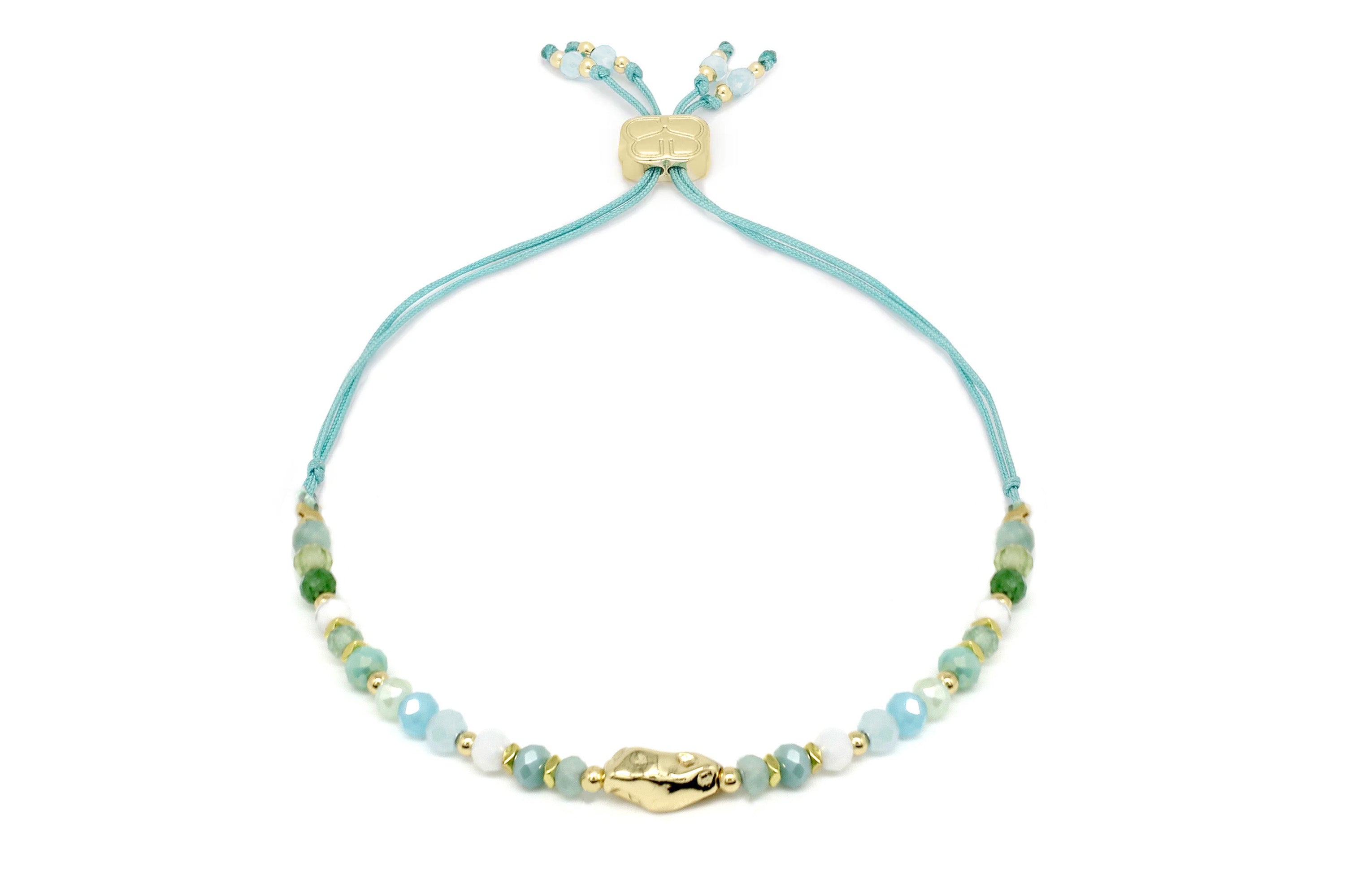 Pip Aqua Gold Bracelet - Boho Betty