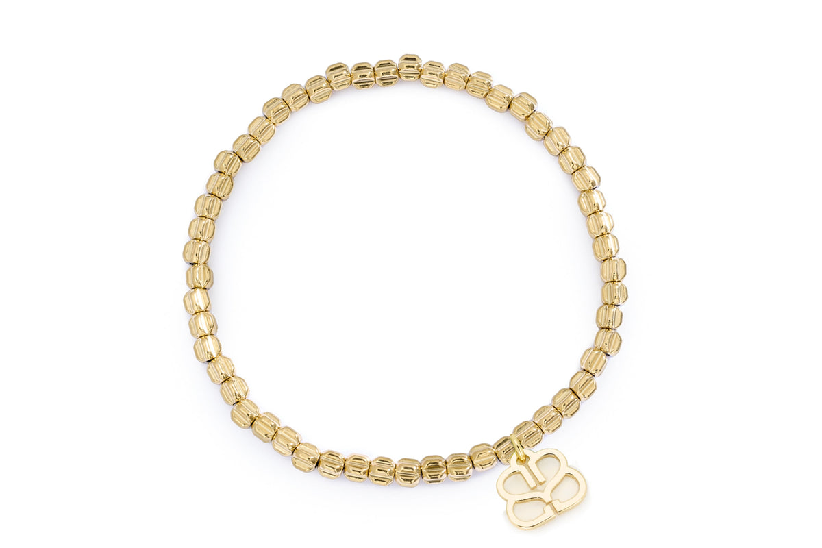 Celine Gold Stretch Bead Bracelet