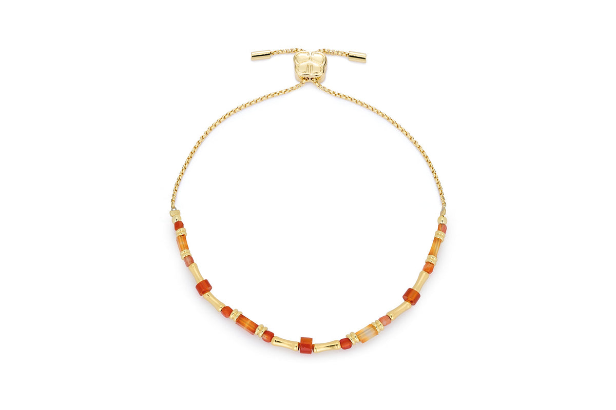 Chiara Gold & Orange Agate Gemstone Bracelet