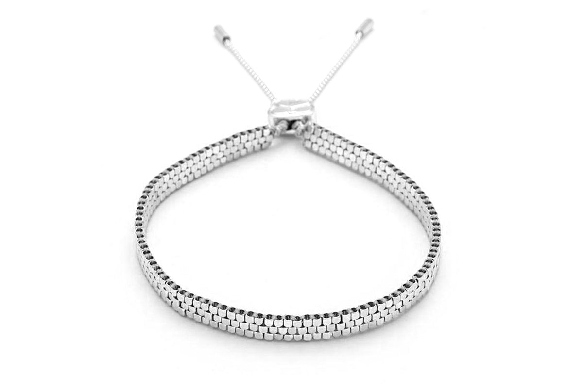 Daiko Silver Beaded Slider Bracelet