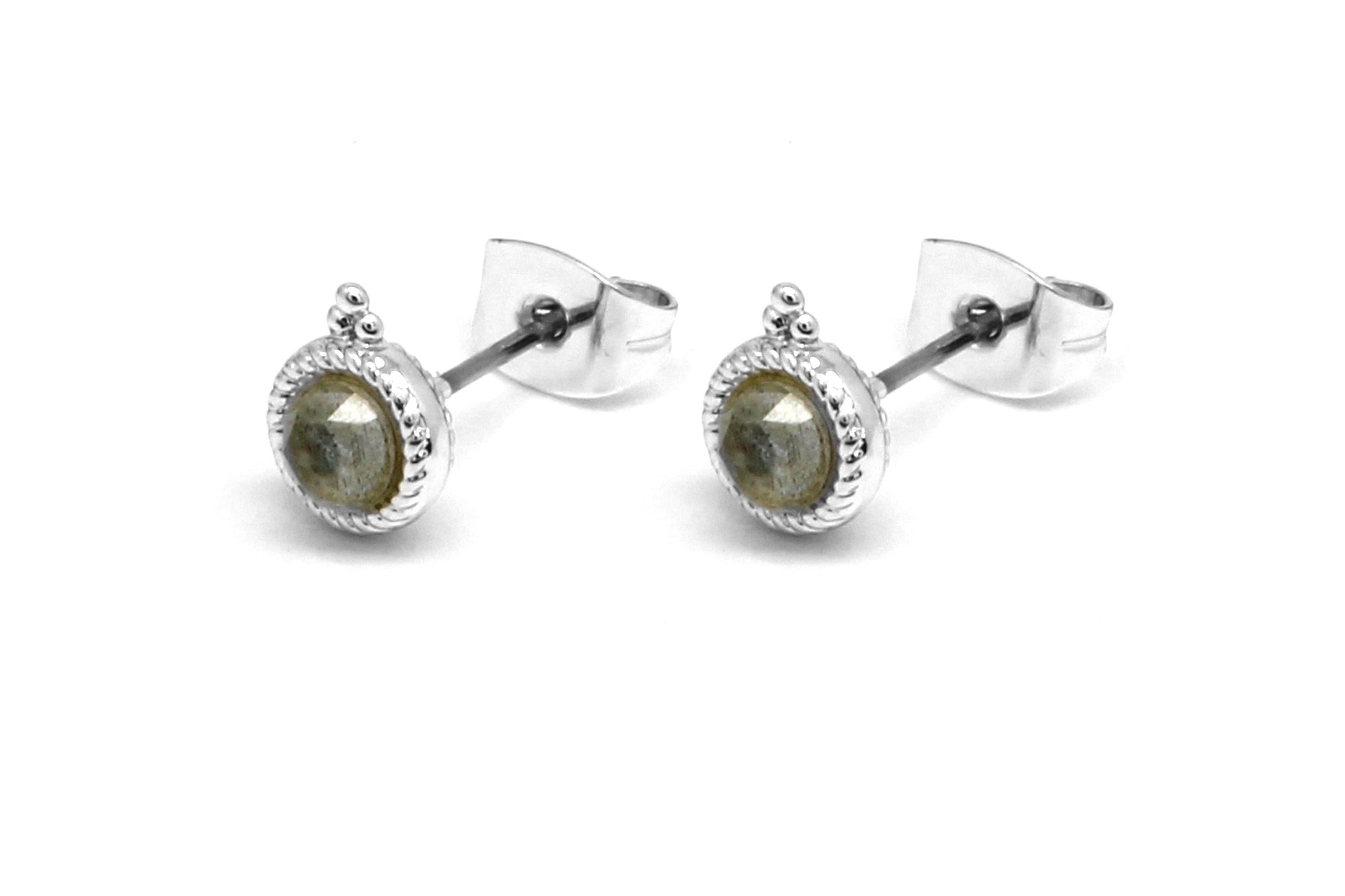 Labradorite Silver Stud #color_Silver