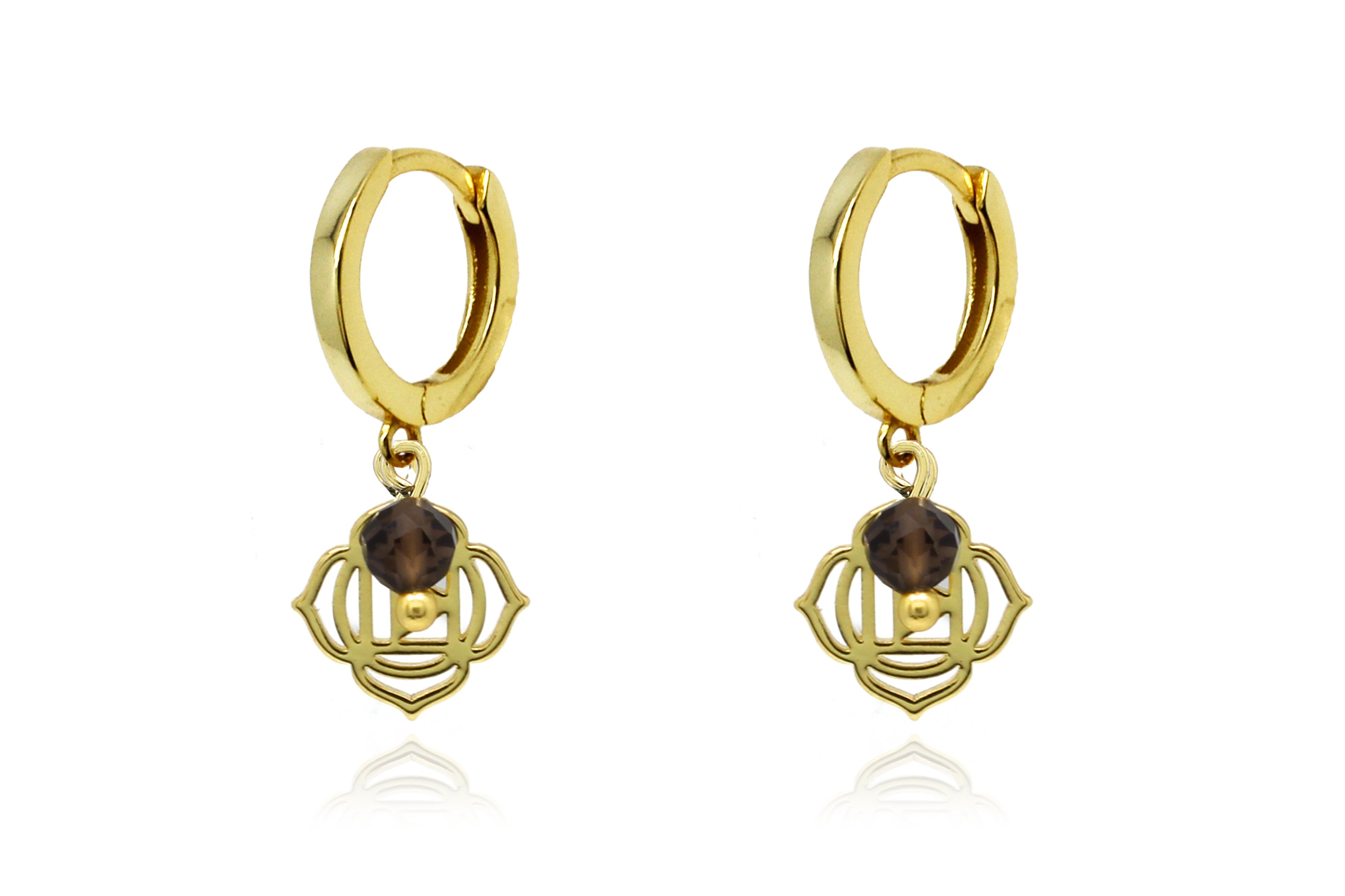 Root Chakra Gold Hoop Earring#color_Gold