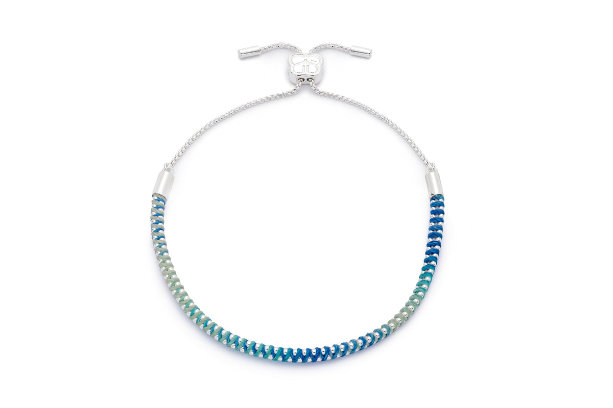 Emelia Silver & Blue Ombre Braided Bracelet