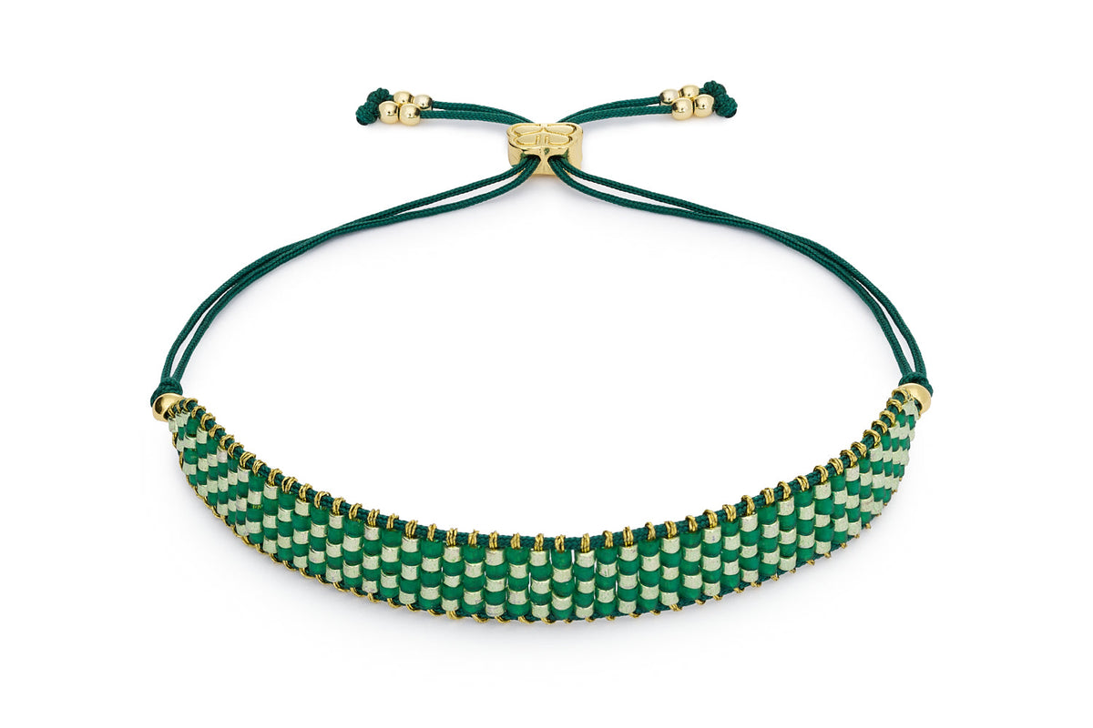 Fritta Green & Gold Beaded Friendship Bracelet