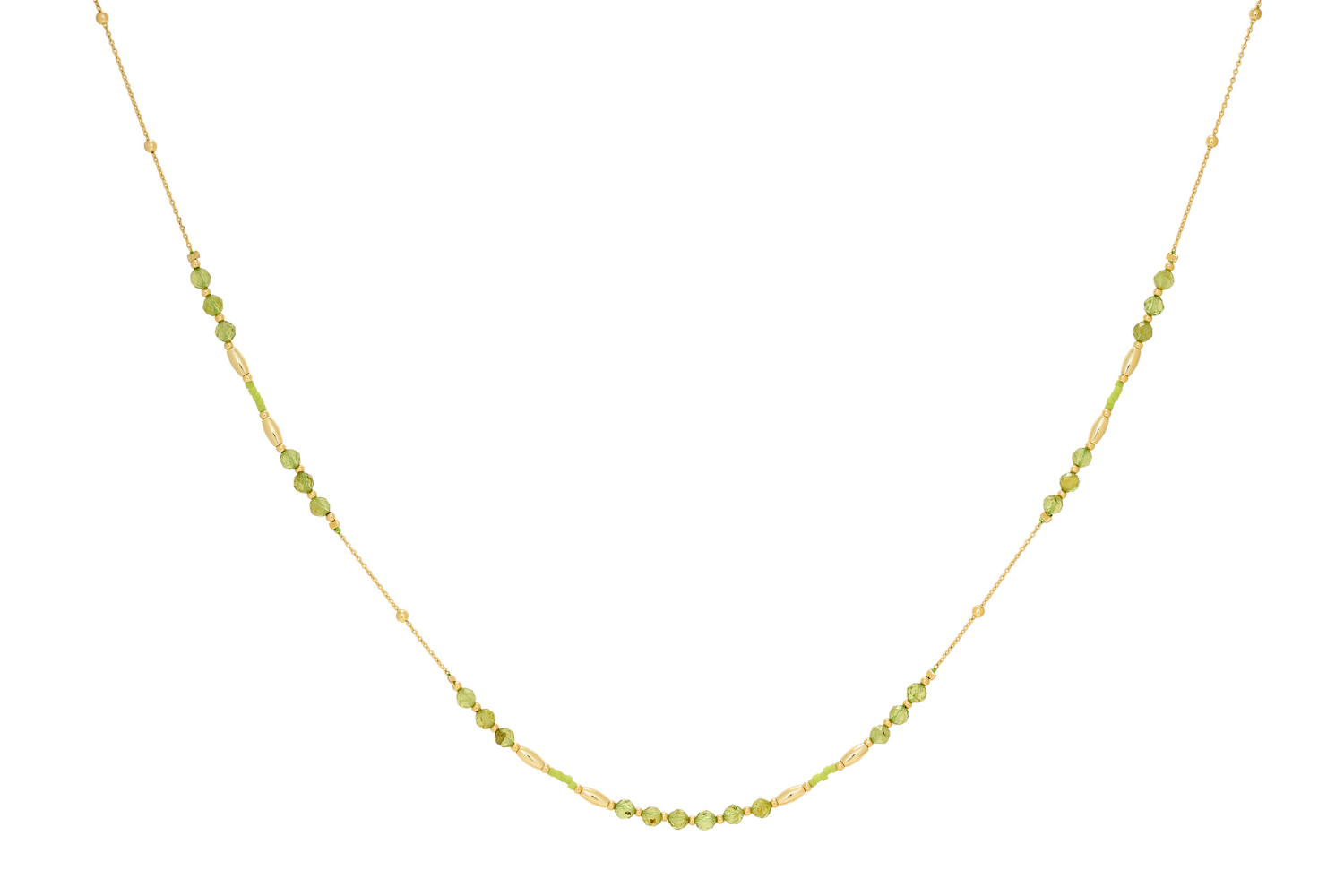 Horus Peridot Beaded Gemstone Necklace Boho Betty