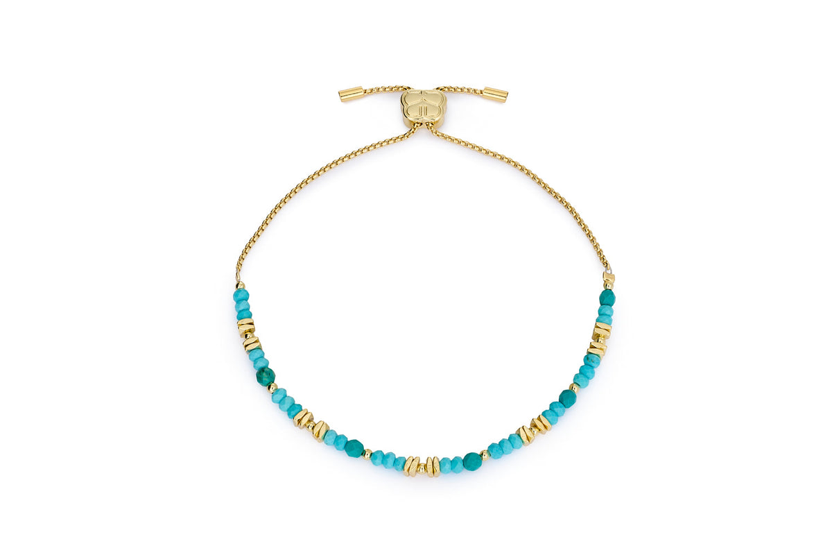 Iris Gold Turquoise Howlite Gemstone Slider Bracelet