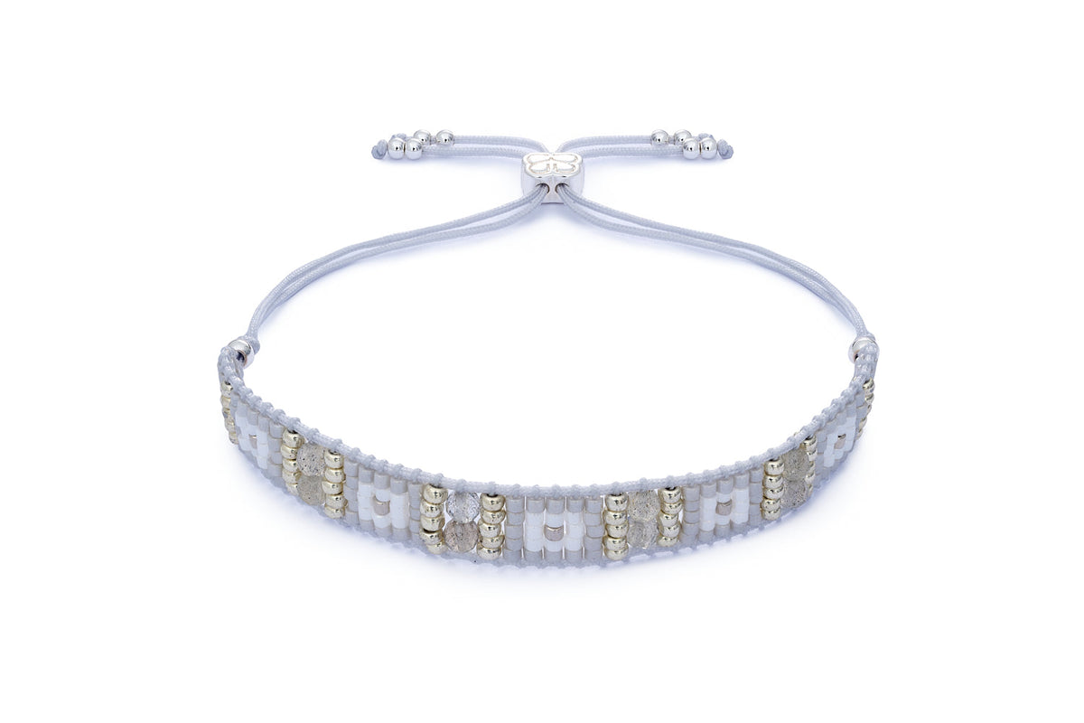 Leilie Labradorite & Silver Beaded Friendship Bracelet