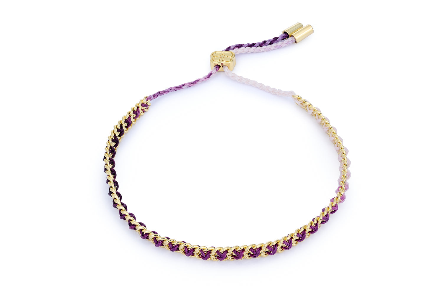 Lilia Gold Purple Ombre Braided Bracelet Boho Betty