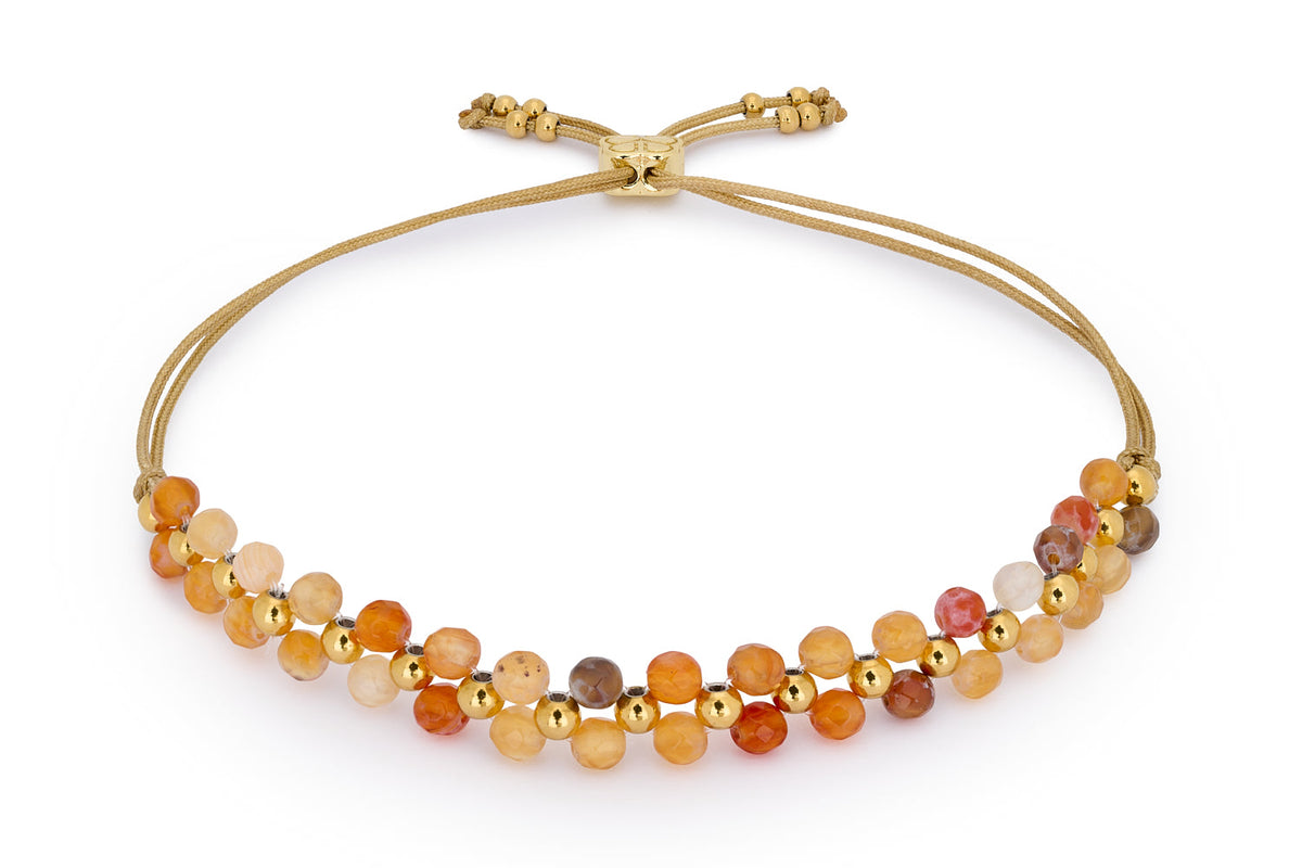 Marisol Gold & Orange Agate Gemstone Bracelet