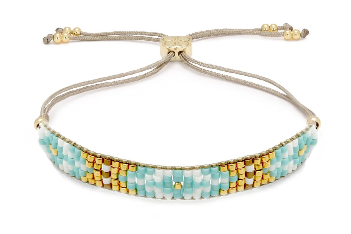 Matira Aqua Beaded Friendship Bracelet - Boho Betty
