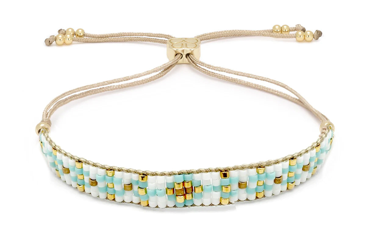 Matira White Beaded Friendship Bracelet - Boho Betty