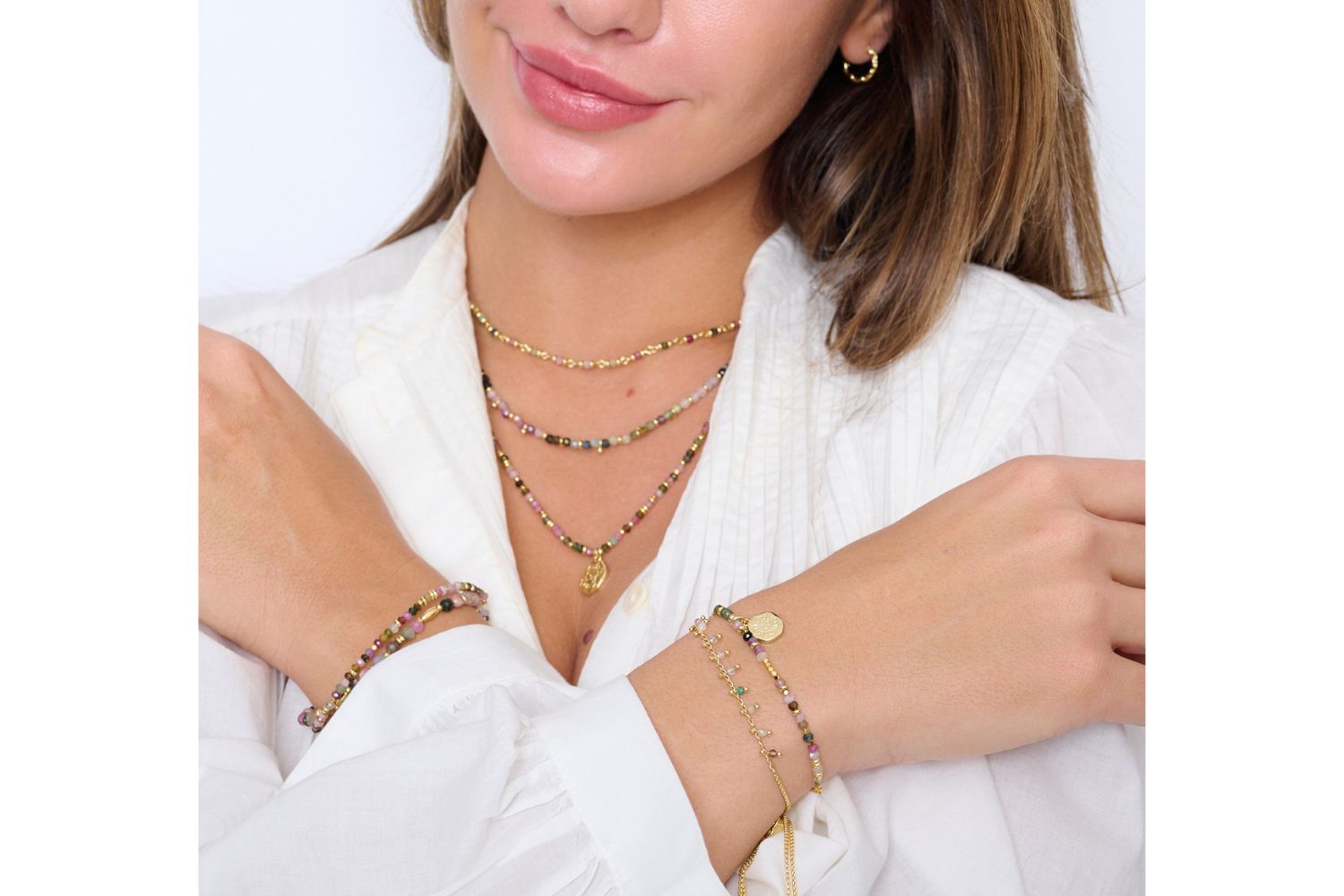 Kea 3 Layer Gemstone Bracelet Stack - Boho Betty