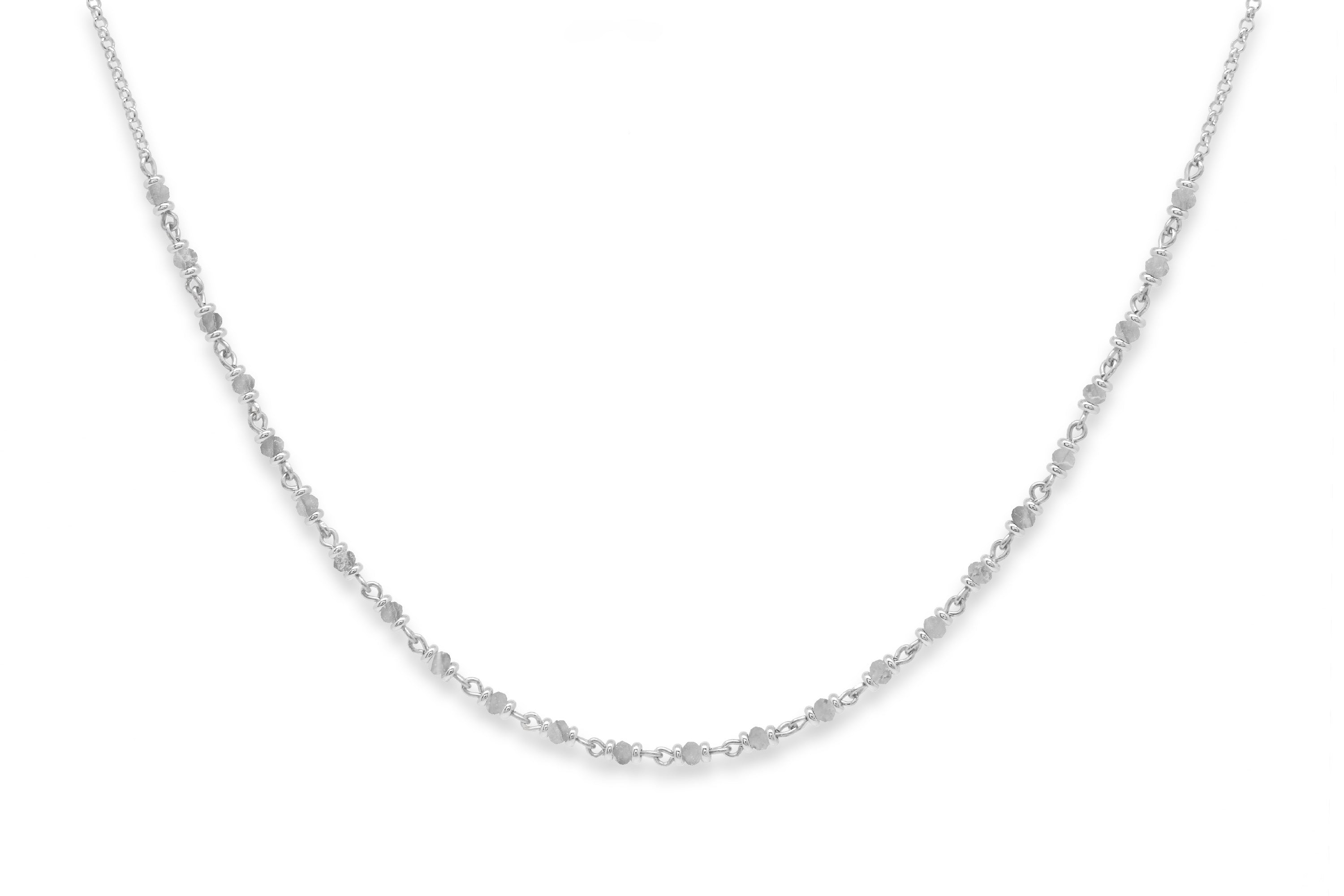 Panacea Labradorite Silver Gemstone Necklace #color_Labradorite
