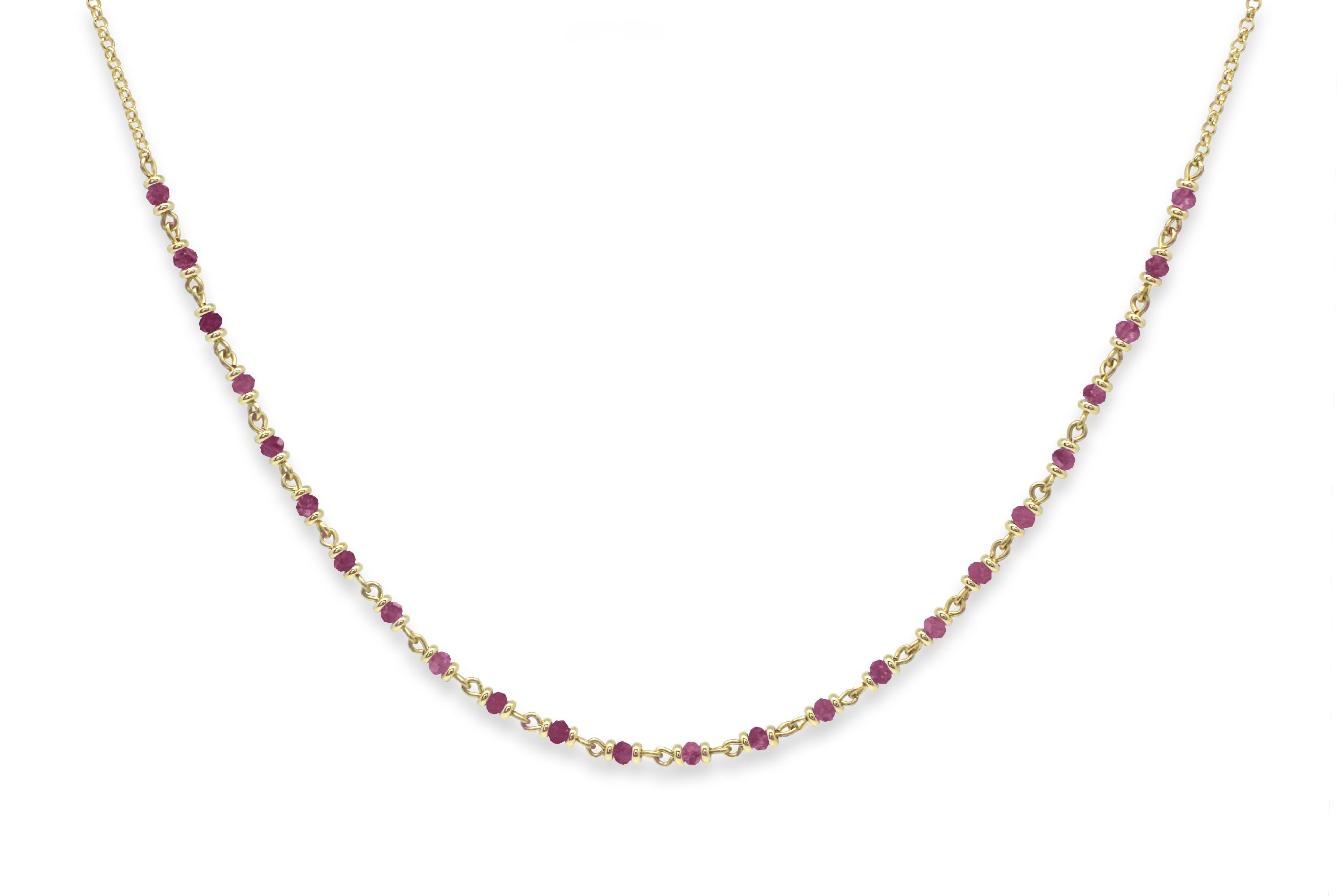 Panacea Pink Tourmaline Silver Gemstone Necklace #color_Gold
