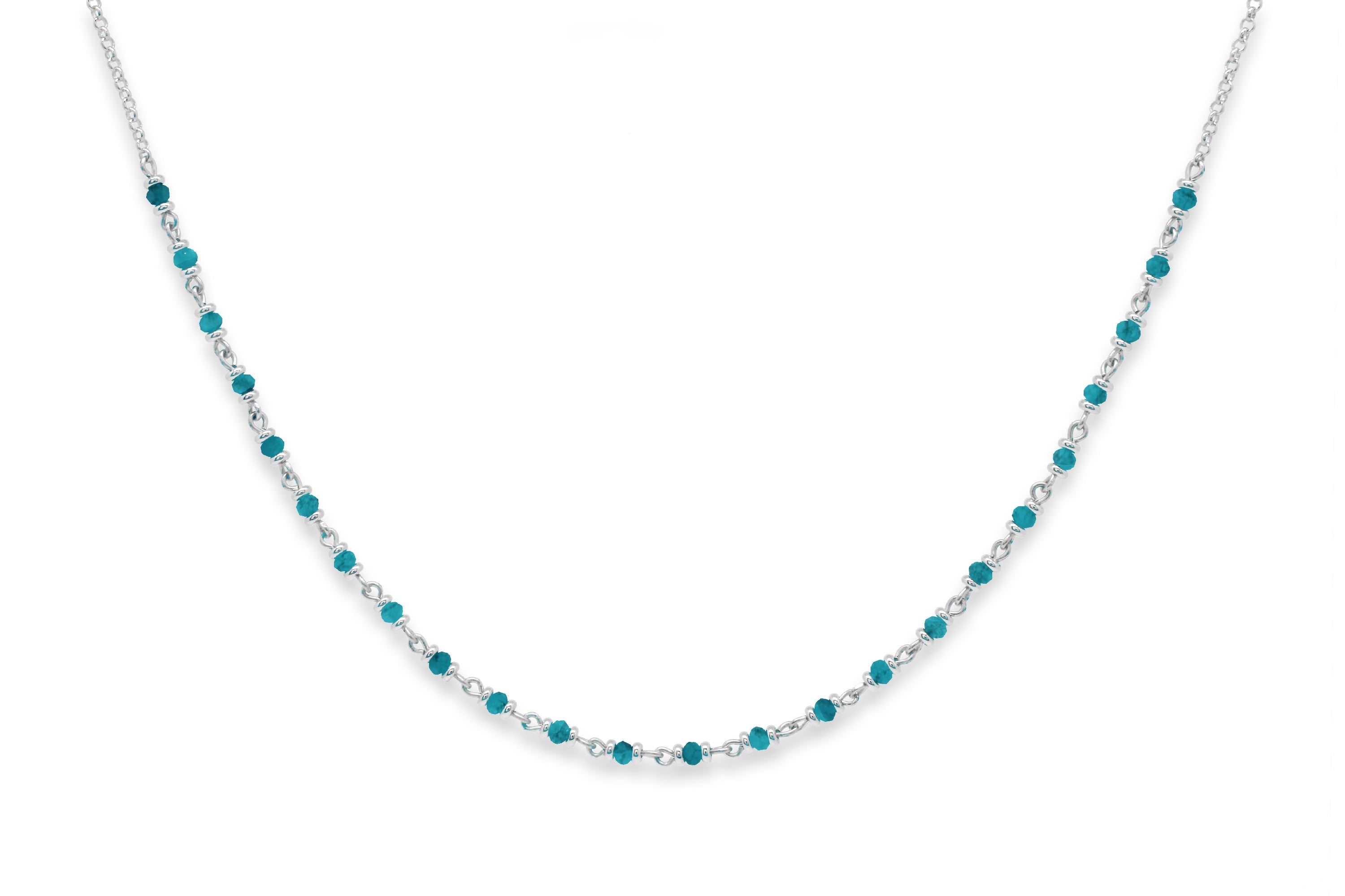 Panacea Turquoise Silver Gemstone Necklace #color_Silver
