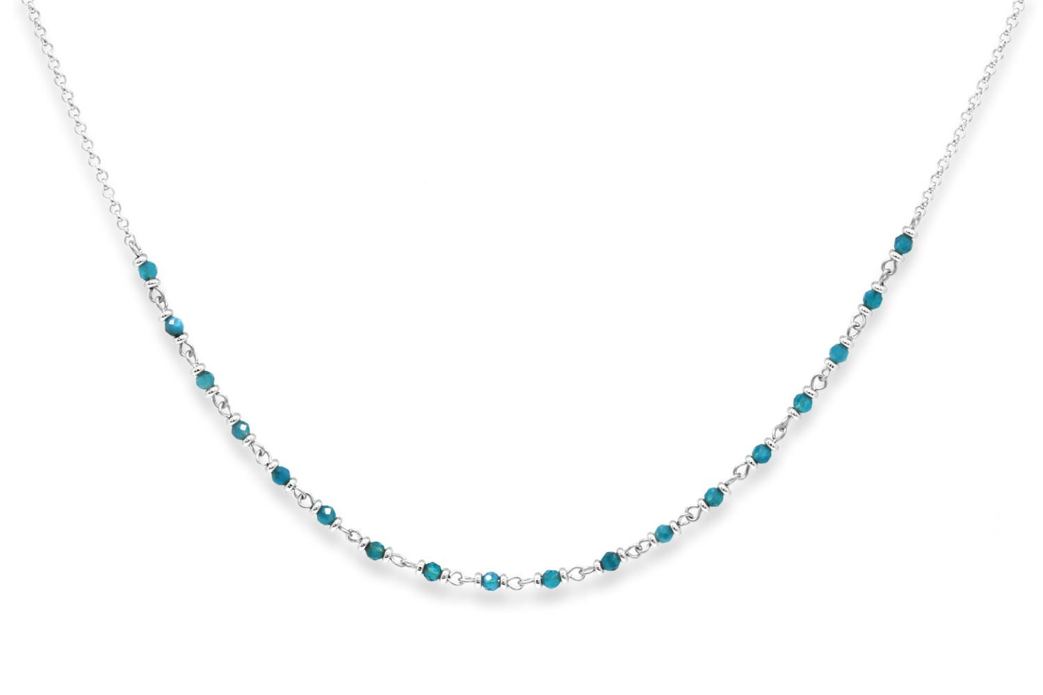 Panacea Apatite Silver Gemstone Necklace #color_Silver