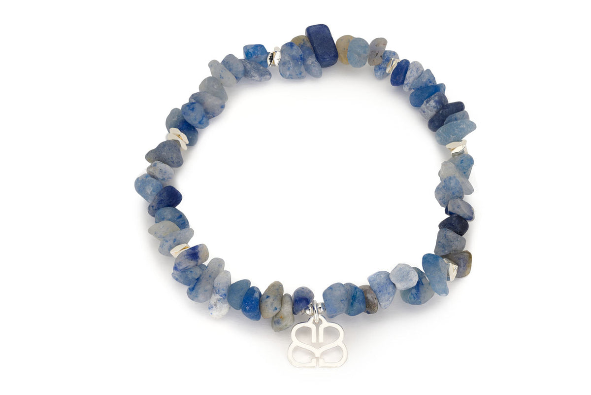 Sana Silver Blue Aventurine Bead | Crystal Bracelet