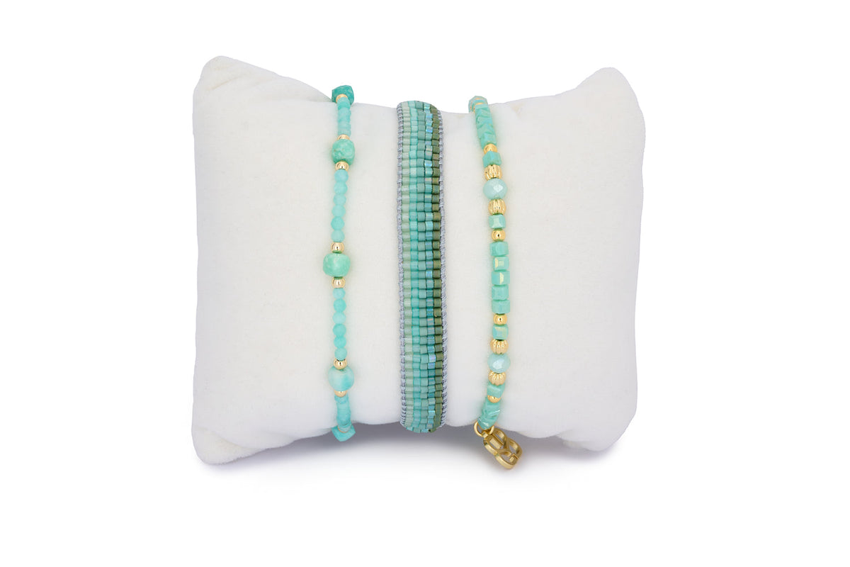Savaii Turquoise & Amazonite Bracelet Stack