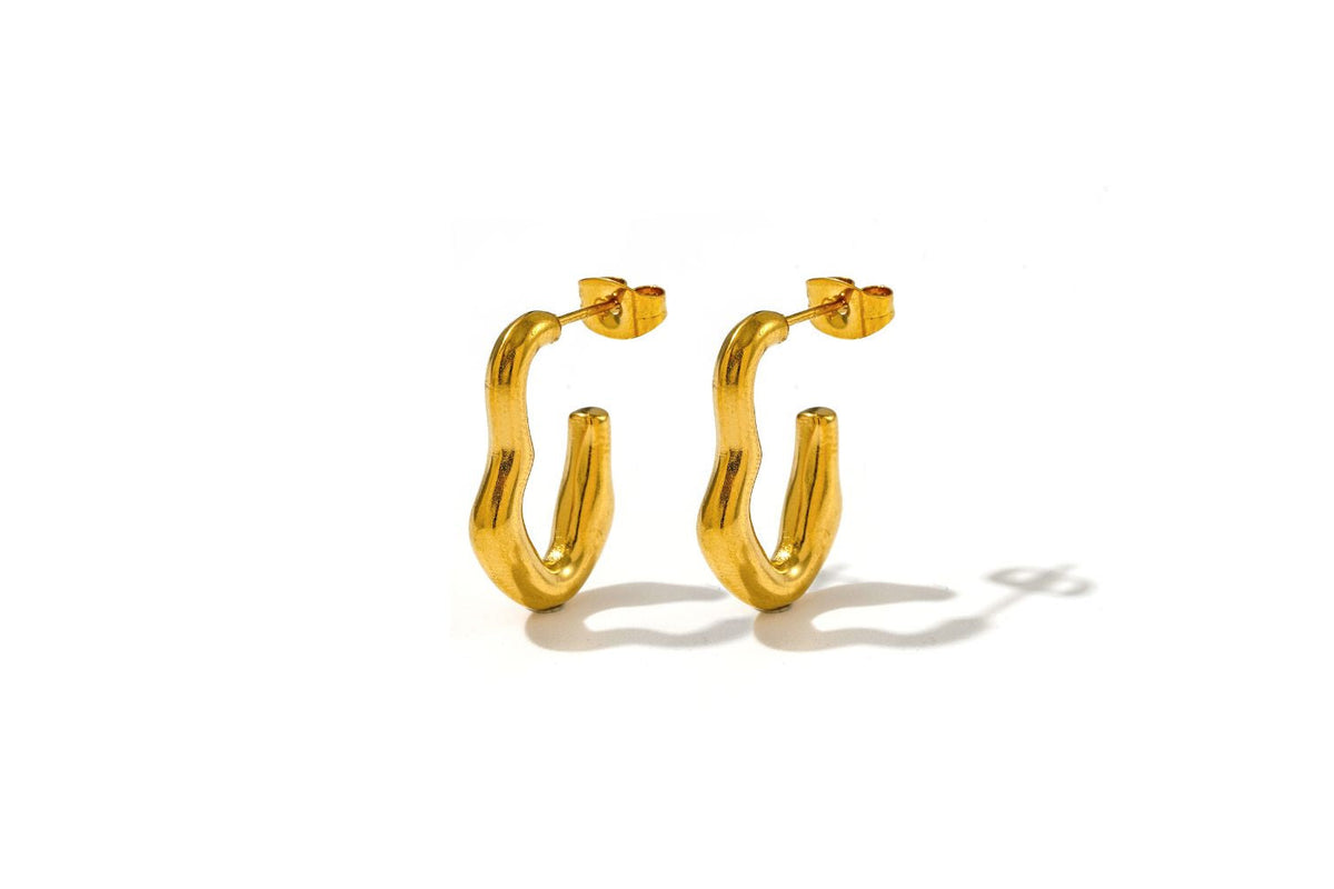 Savina Organic Gold Hoop Earrings