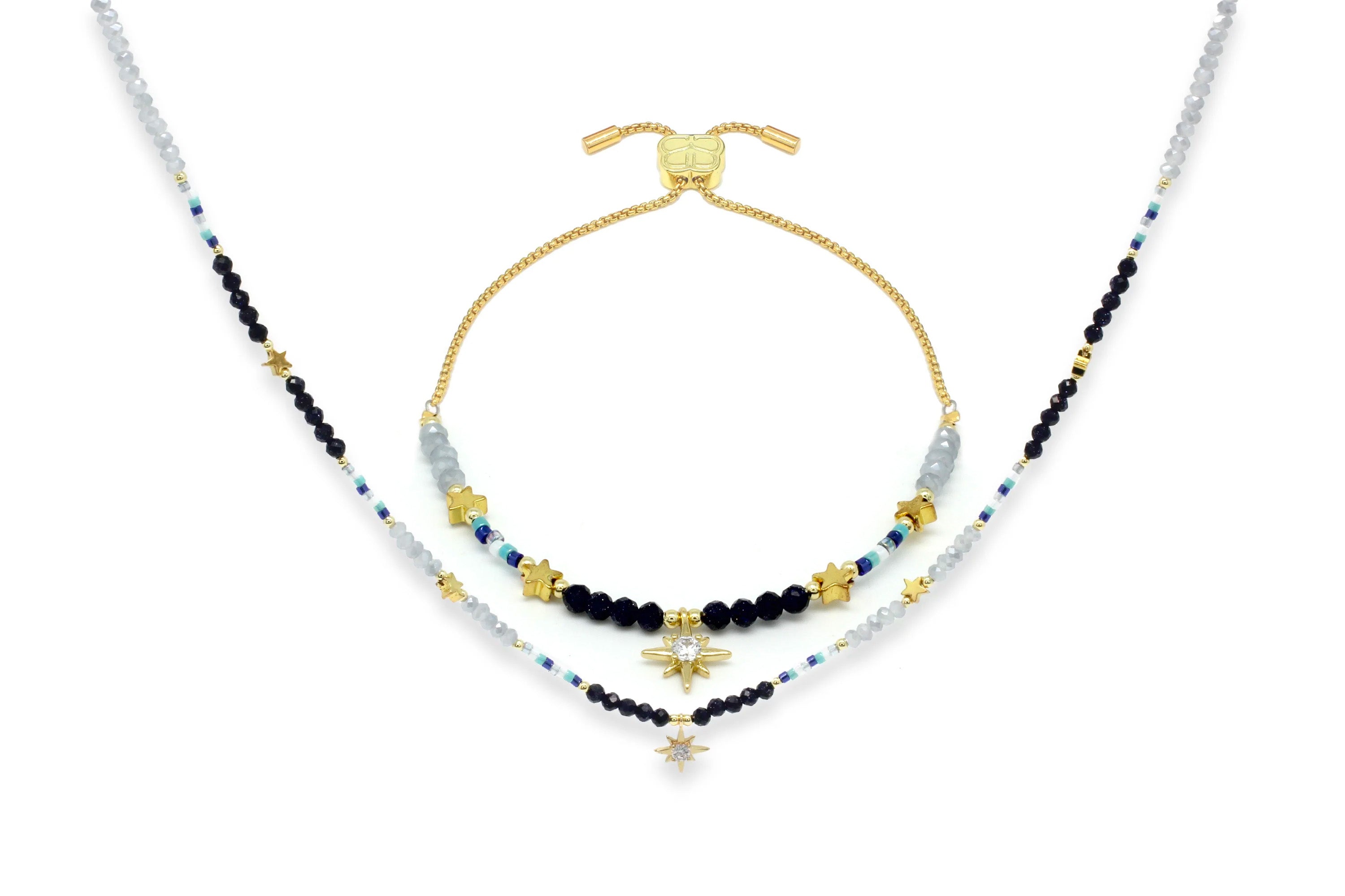 Shining Star Necklace & Bracelet Gift Set - Boho Betty